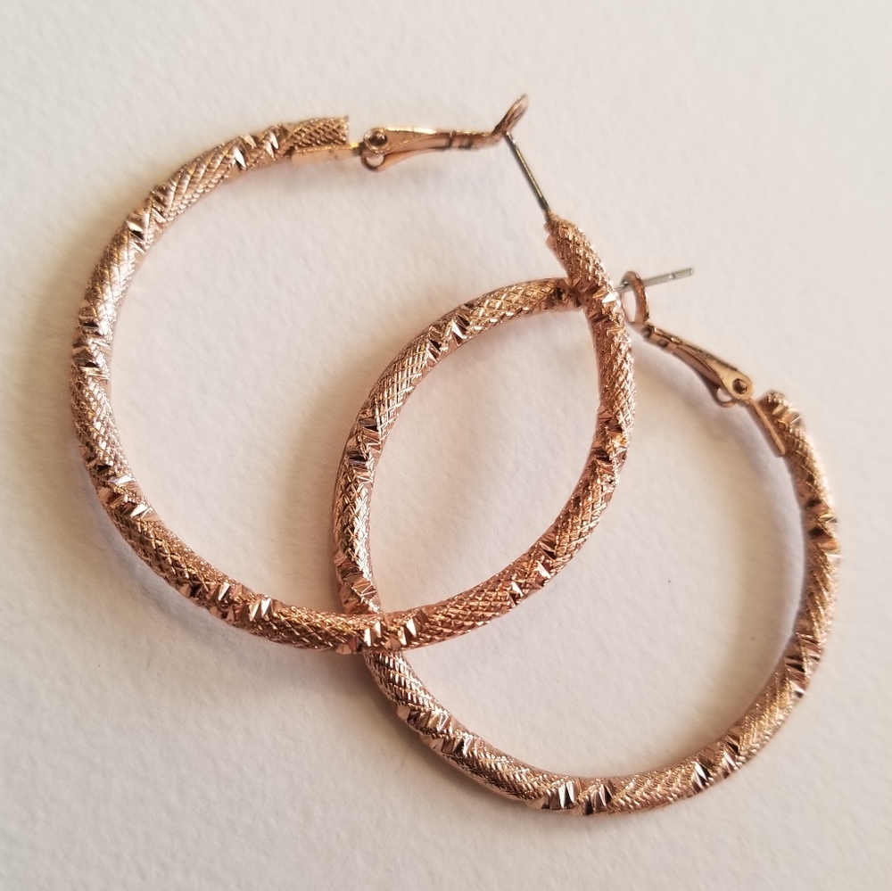 Hoop Earrings Rose gold tone metal